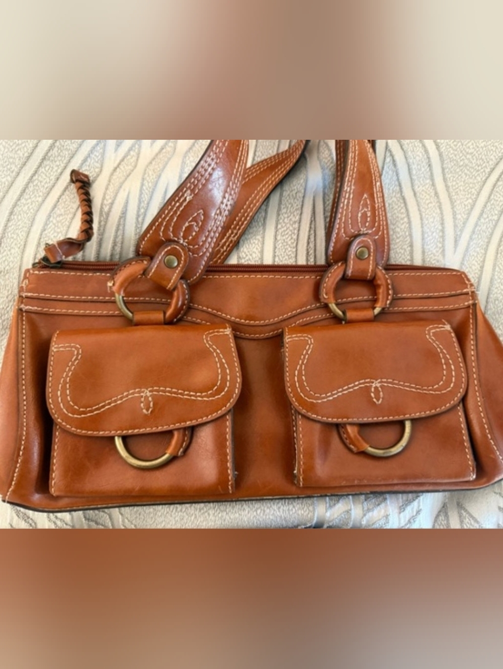 Mondani multicolor striped lining bag interior